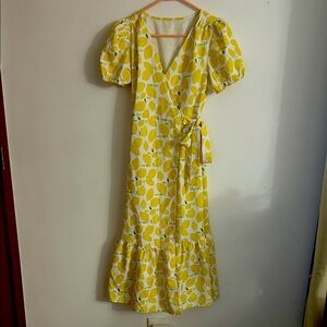 Cider Lemon Print Maxi Dress